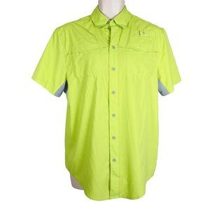 Mens Reel Legends Mariner Sz S Green S/S Vented Outdoor Button Up Fishing Shirt